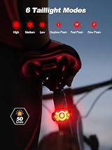 Glangeh Upgraded Bike Lights Front Back 1000 Lumen 7 LEDs IP65 USB view 5