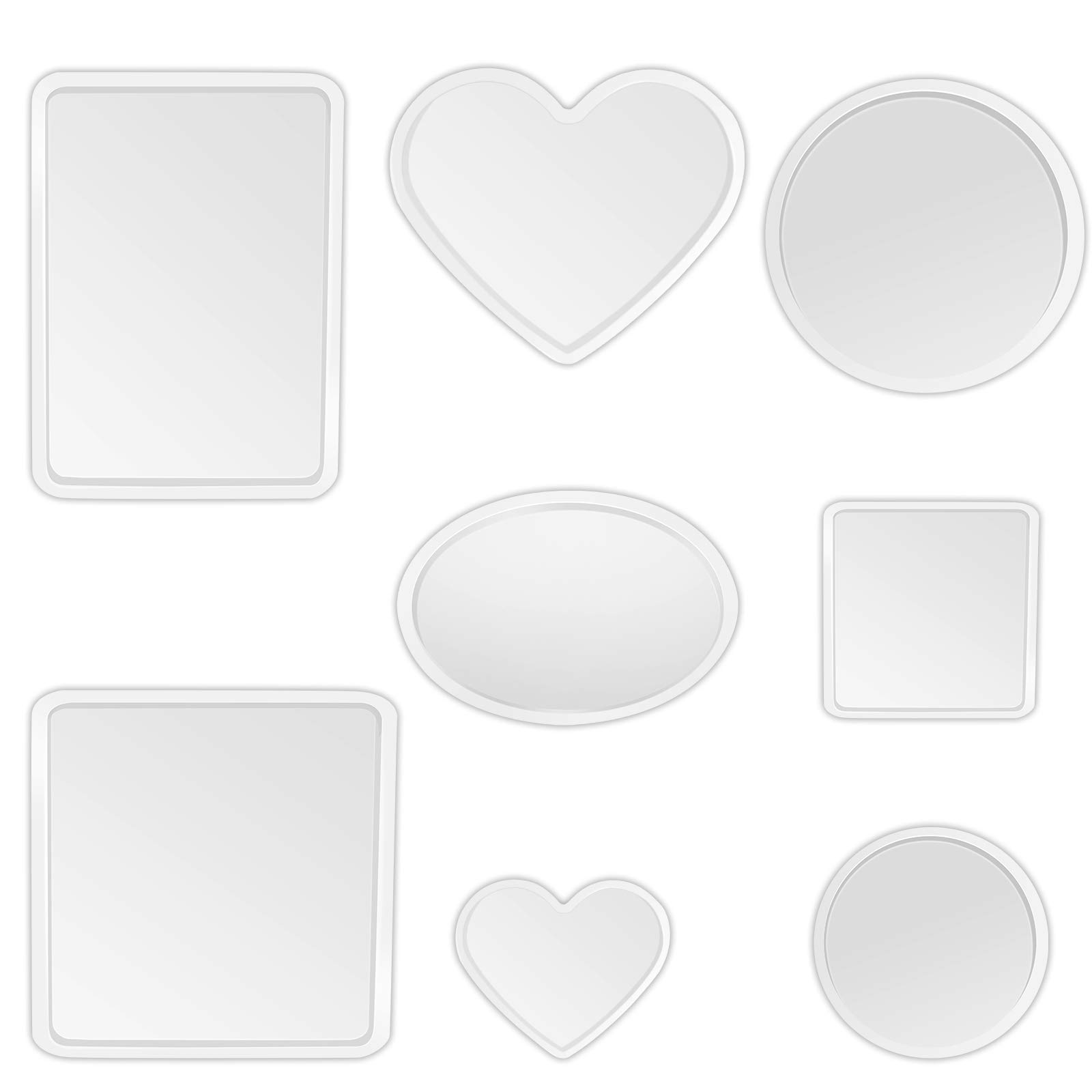 FULUSHOU Resin Silicone Mold 8 PCS, Transparent Food Grade Silicone Coaster Molds for DIY Coasters, Pendant Art Crafts, Home Decorations