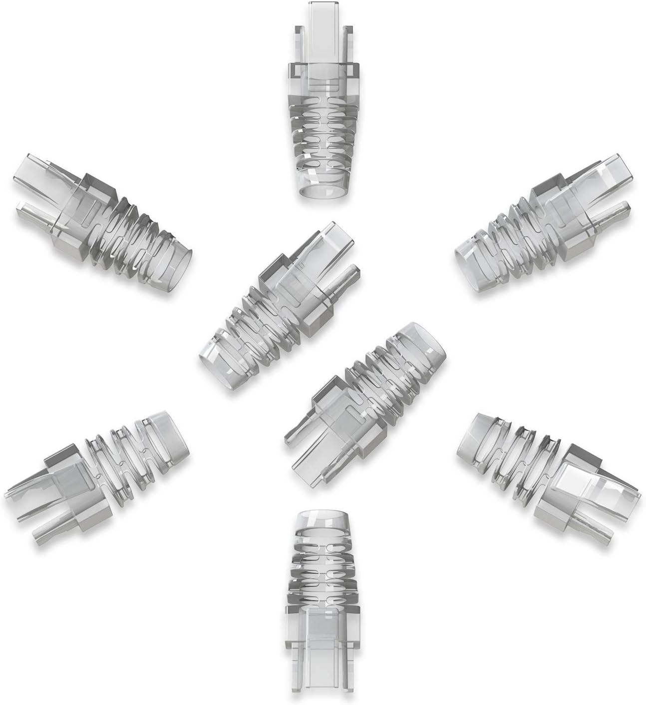 LINKUP - Cat6 RJ45 Easy Pass Thru Connector Boot, xEZ Through boots - 55 pcs, 6.5mm OD, 24-26AWG - Image 3
