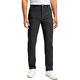 Men's Golf Pants - 30"/32"/34" Slim Fit Stretch Lightweight Dress Pants for Men with Zipper Pockets Casual Work(Black,W34 L30)
