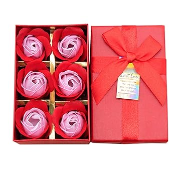 Amazon Com 6pcs Rose Petal Soaps Scented Favor Gift Boxes For