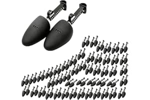 WAJJ 50 Pairs Practical Adjustable Length Men Shoe Tree Stretcher Holder Shaper Support(Men Black