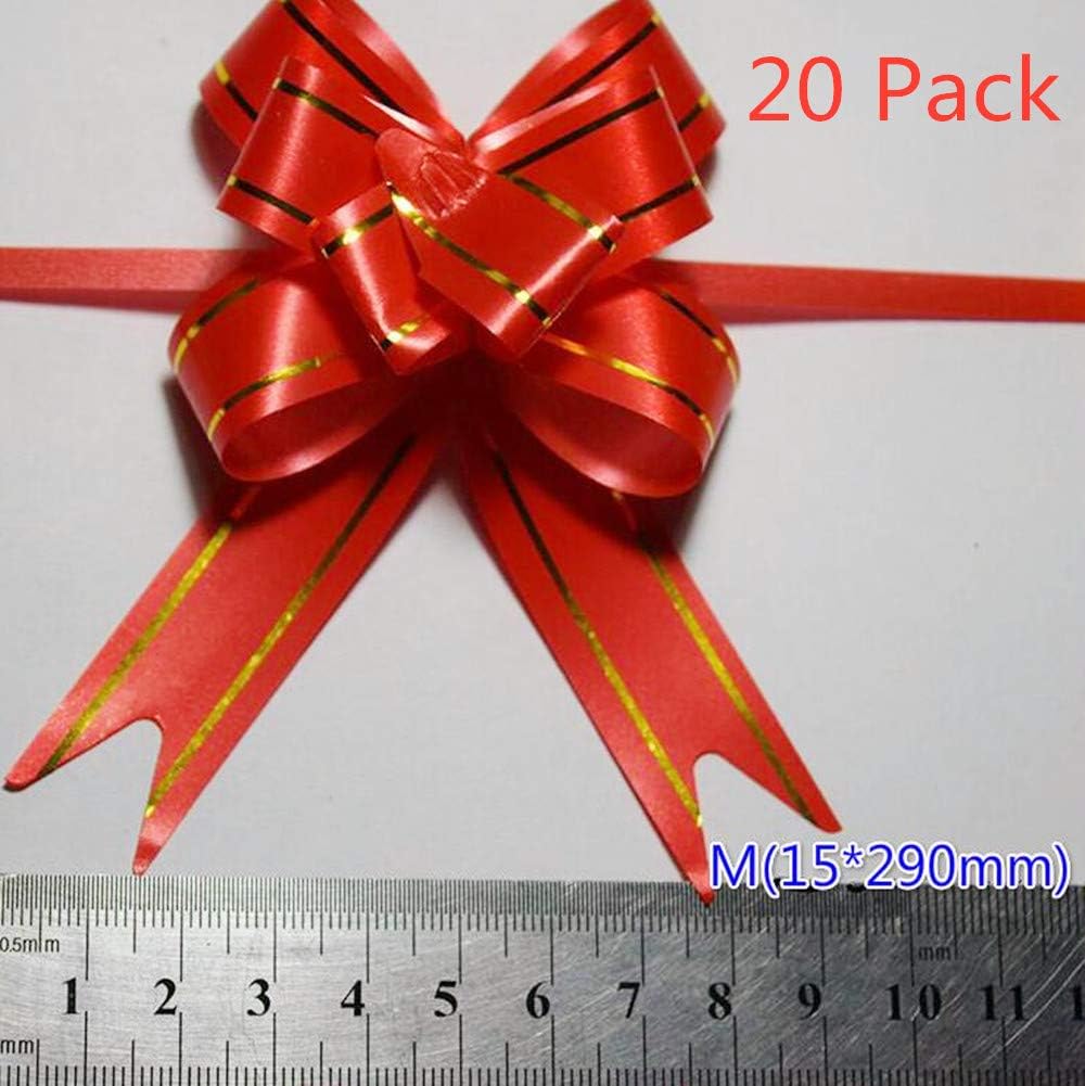 AILEENA 6 Sizes Deco Red Christmas Gift Bows (20 Pack, Medium 3.6'' Wide) Pull Bows Gift Wrapping for Christmas Party Wedding Birthday Presents Classroom Office Decoration