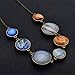 Moon Necklace Double-sided Planet Handmade Sun Moon Necklace Statement Space Necklace for women (Anti-gold Necklace 1)