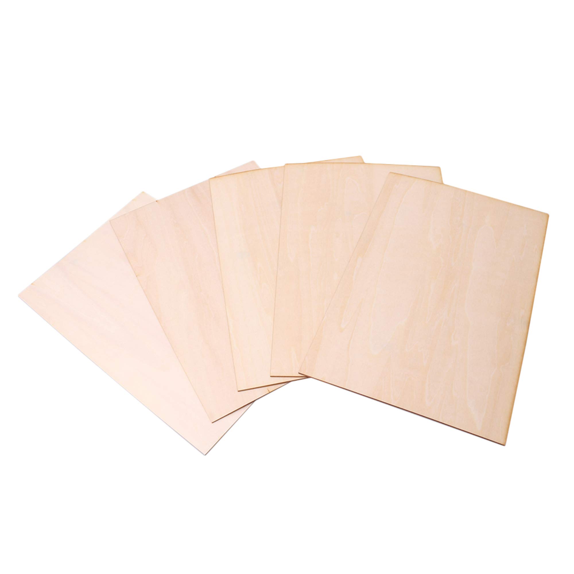 BQLZR 300x200x1.5mm Rectangle Unfinished Unpainted Basswood Wooden Sheets for Craft DIY Hand-Made Project Mini House Building Architectural Model Pack of 5