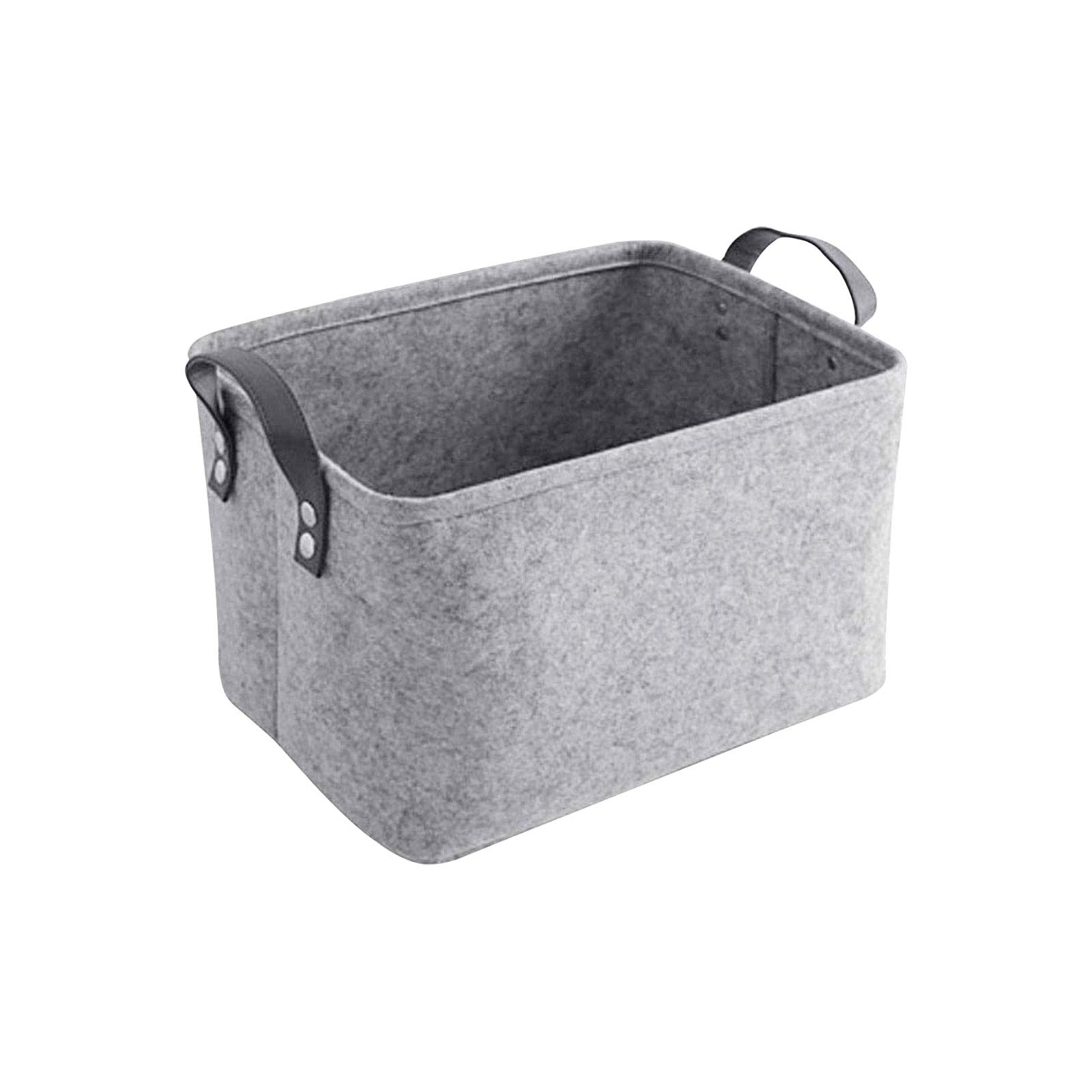 LITLANDSTAR Felt Storage Basket, Light Grey, Environmentally Friendly, Foldable, 33 x 20 x 23 cm