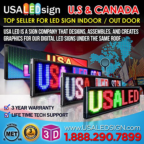 LED Signs 31" X 13" Tri-color Bright Digital Programmable Scrolling Message Display / Business Tools