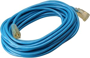 Southwire 02568 50-Foot 12/3 Cold Weather Extension Cord, Blue