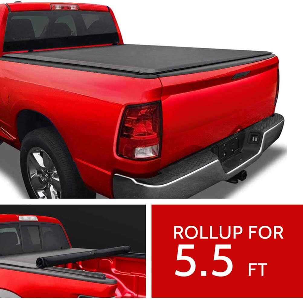Amazon Com Cciyu Tonneau Cover 5 5ft Bed For Ford F 150 2004 2018 Roll Up Truck Bed Cover Kit Soft Folding Truck Bed Tonneau Cover Automotive
