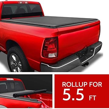Amazon Com Cciyu Tonneau Cover 5 5ft Bed For Ford F 150 2004 2018 Roll Up Truck Bed Cover Kit Soft Folding Truck Bed Tonneau Cover Automotive