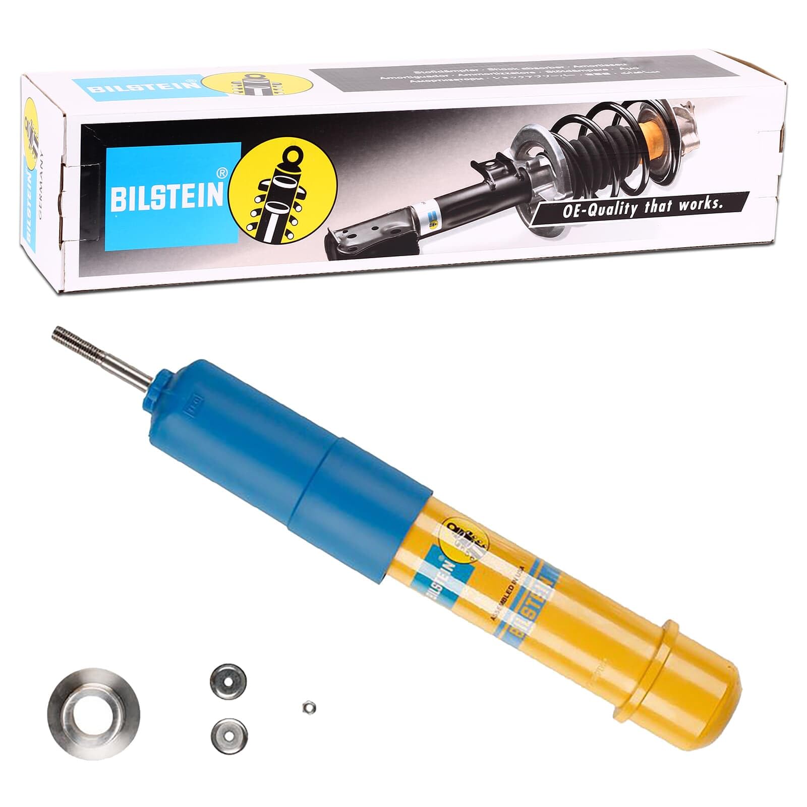 Bilstein 24-104050 Amortiguador de suspensión frontal único B6 4600 para Cherokee KJ y KK Nitro 2006 2012 2001-2008, rendimiento constante sin decoloración