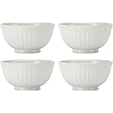 Lenox 895719 French Perle Groove All-Purpose Bowls, Set Of 4 White