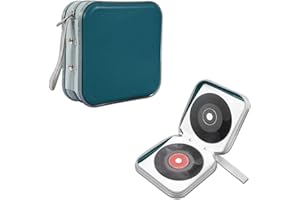 WINUERK Car CD DVD Case, 48 Capacity Portable Zipper CD DVD Organizer Storage Wallet with Closure and Handy Strap, Hard Plastic CD Holder, Universal Car Accessories for Home Office Travel (Dark blue)