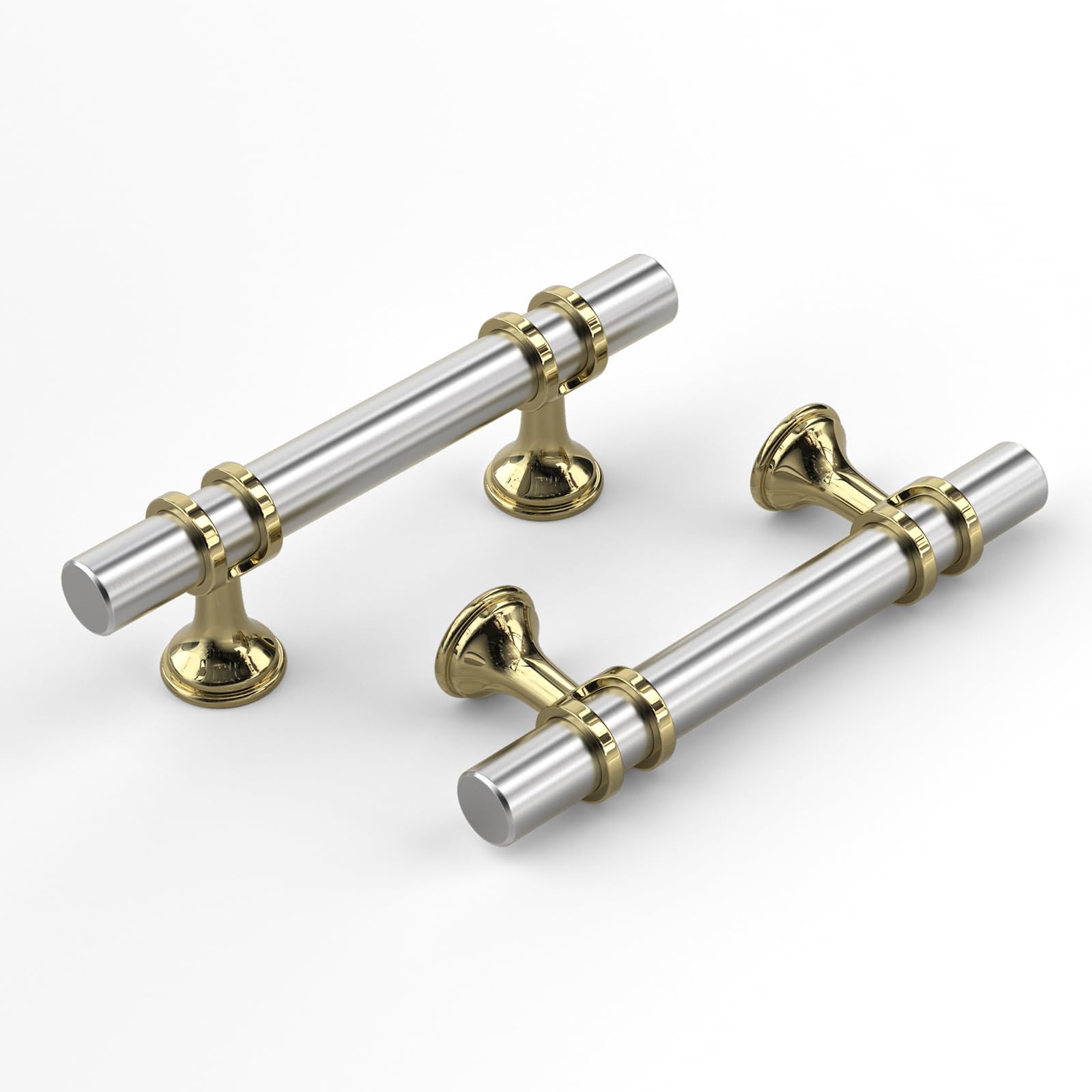 Photo 1 of Haliwu 20 Pack Brushed Nickel Cabinet Pulls, Cabinet Handles Brushed Nickel, Barrel Drawer Handles Gold Kitchen Hardware Pulls, 3 inch(76mm) Hole to Hole 
