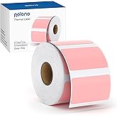 POLONO 2.25”x1.25” Direct Thermal Label, Perforated Sticker Labels for Address, Barcodes, Adhesive Multipurpose Labels Compatible with PL70E Label Printers (1000 Labels, Pink)