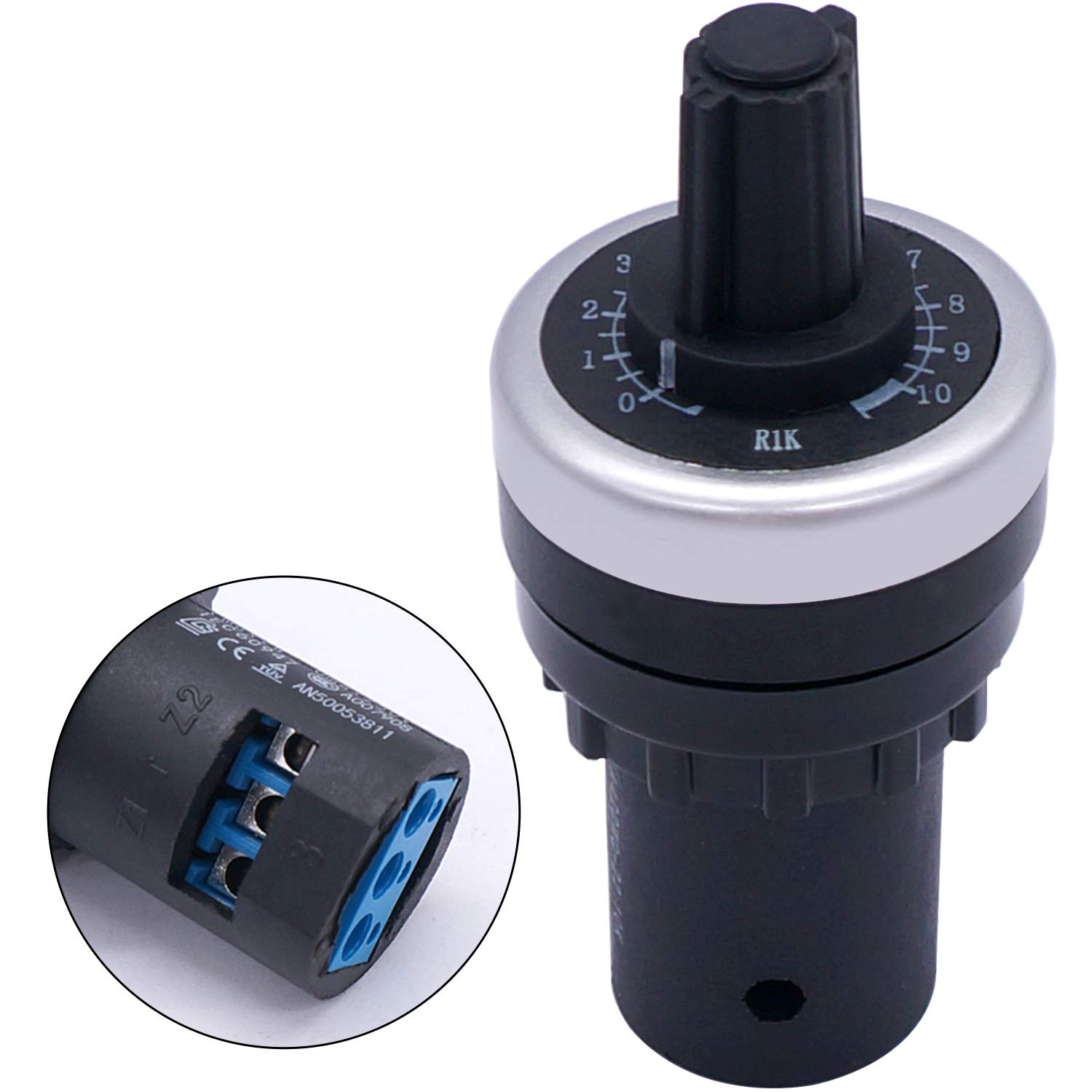 Taiss/1k LA42DWQ-22 22mm Governor Rotary Potentiometer Inverter Converter Resistance 1k ohm Variable Speed Drive Potentiometer