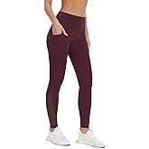 AFITNE Women’s High Waist Mesh Yoga Leggings with Side Pockets, Tummy Control Workout Squat-Proof Yoga Pants