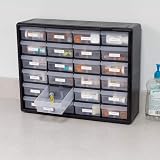 Akro-Mils 10124 24-Drawer Plastic Storage Cabinet Black 50.8 W x 16 D x 40.6 H view 8