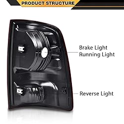 CROSSDESIGN Rear Tail Lights Lamps w/o Bulbs Red