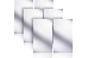 DIHZOKS 6 Pcs Thin Tin Coated Sheet Small Metal Tin Plate Sheets for Crafts Crafting Craftsman Art Decorative 4" Wide X 10" Long 0.013" Thick