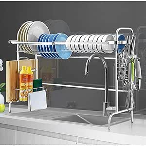 AWJ Estante para secar Platos sobre el Fregadero, escurridor, Estante