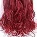 8Pcs 18 Clips 17-26 Inch Curly Straight Full Head Clip in on Hair Extensions Women Lady Hairpiece, standar Weft-rose Red #1, 24 Inch-Curly