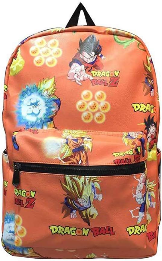Dragon Ball Z Travel Bag with USB Charging Port for Teen Boys, Kids 3 Set with Headphone Plug Backpack School Bag Book Pack Casual Shoulder Bag (A)