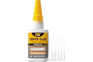 LMQ LASH Ceramic Super Glue Liquid, Clear Instant Cyanoacrylate Adhesives for Ceramic Repair Food Safe, All Purpose CA Glue for Shoe Plastic Leather Glass Model Metal Wood Pottery Porcelain Mugs Clay Dishes