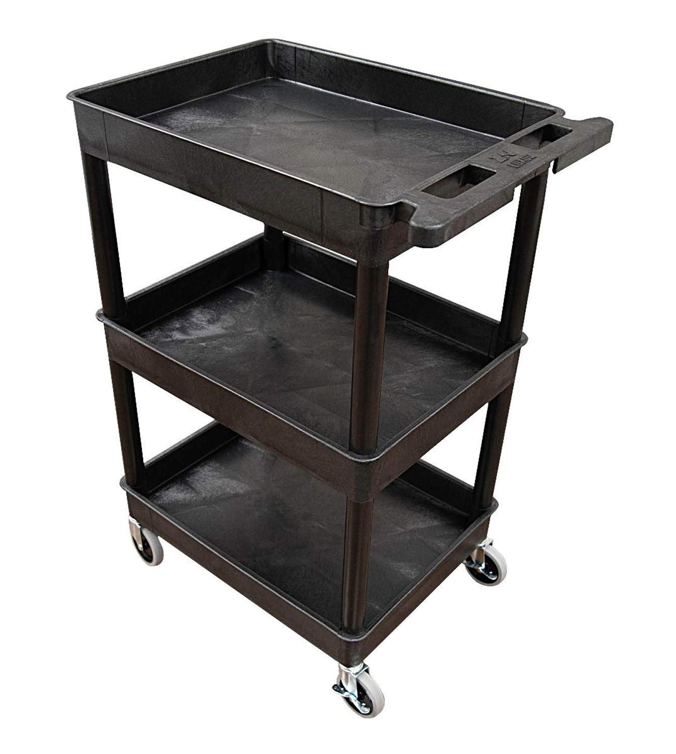 Luxor/H.Wilson STC111-B Tub Cart, Three Shelves, Black - Image 3