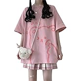 Women Kawaii Bear T-Shirt Cute Japanese Anime Graphic Tees Cartoon Korean Preppy Short Sleeve Baggy Top Oversized Clothes