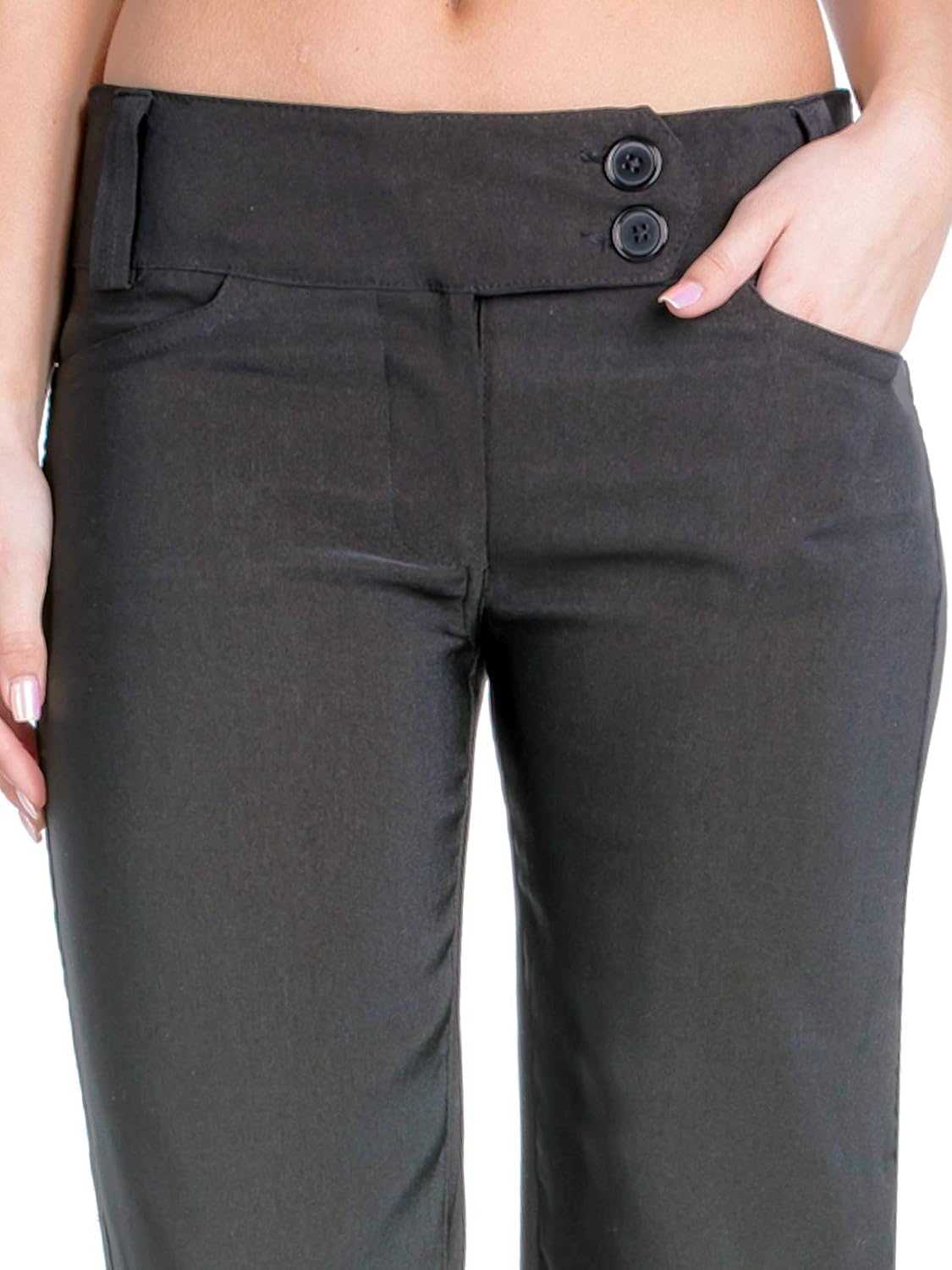 Design by Olivia Women's Relaxed Boot-Cut Stretch Office Pants Trousers Slacks: Clothing
