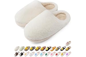 AIMINUO Women's Men's Retro Preppy Happy Face Slippers Comfy Warm Plush Slip-On House Slipper for Winter Indoor Soft Cushion Non-slip Fluffy Slides Slippers