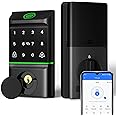 GGUU Smart Lock for Front Door, Keyless Entry Door Locks with Keypad, Fingerprint Door Lock Deadbolt, APP Control, IP53 Waterproof,Easy Install