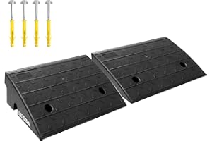 LIEKUMM 4.9" Rise Curb Ramp, 22000 LBS/10 T Capacity Heavy Duty PVC Driveway Ramps, Anti-Slip Threshold Ramps for Cars, Bikes, Scooter, Motorcycles, Pack of 2
