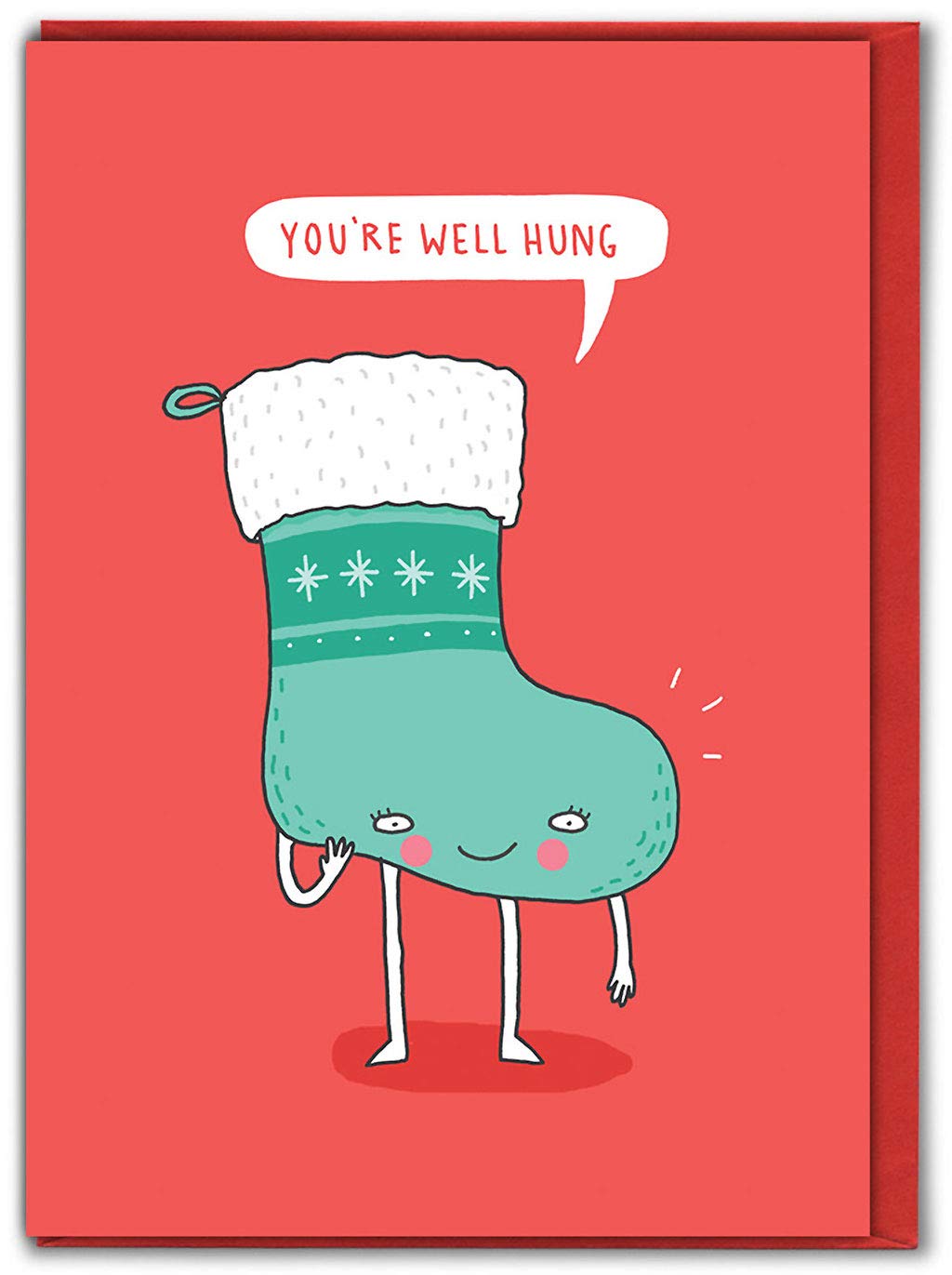 Brainbox Candy - Christmas Cards For Boyfriend Husband Partner - 'You're Well Hung Xmas' - Perfect For Him