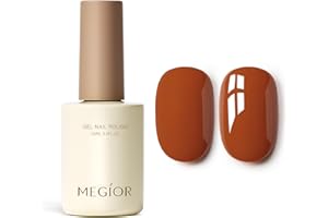 MEGIOR Orange Gel Nail Polish 15ML Fall Pumpkin Soak Off UV LED Gel Polish Long Lasting Nail Art Starter Manicure Salon for Women Girls Home DIY, 0.5 Fl Oz