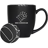 Rico Industries NCAA Nevada-Reno Wolf Pack - UNLV Main 15oz Laser Engraved Matte Black Ceramic Bistro Mug - For Hot or Cold Drinks