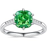 BAGUTTA PAVONE 1CT Natural Green Olivine/Yellow Crystal/White/Blue Topaz Stone/Radiant Cut White/Pink/Yelow/Blue/Green Stone/3-Stone Engagement Rings for Women 18K Gold Plated 925 Sterling Silver