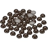 PATIKIL 150Pcs Flatback Pearls Beads for Crafting, 14mm Half Round Resin Beads Flatback Pearls for Nail Charms Handmade Phone Case Embellishment, Coffee