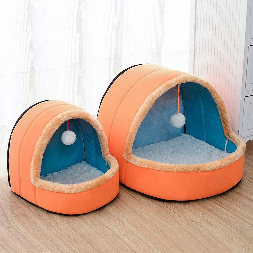 Hynsin Winter Yurt Shape Cattery Dog Bed Pet All Season Tent Cat Kennel Indoor Portable Travel Pets House Kennel Puppy Mat Pink S : Pet Supplies