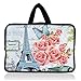 Eiffel Tower Pretty Pink Roses 7 8 inches mini E-book Tablet PC W/Cover Neoprene Sleeve Pouch Case Bag w/ Handle For 7 8 inches Android Tablet FY-HS7-024