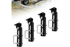 Andorm 8" Boat Trailer Bunk Brackets Kit Heavy Duty, Galvanized Swivel Top Bunk Bracket Kit for Boat Trailer Crossmember 1.5x3, 2x3, 3x3 Black 4 Pack