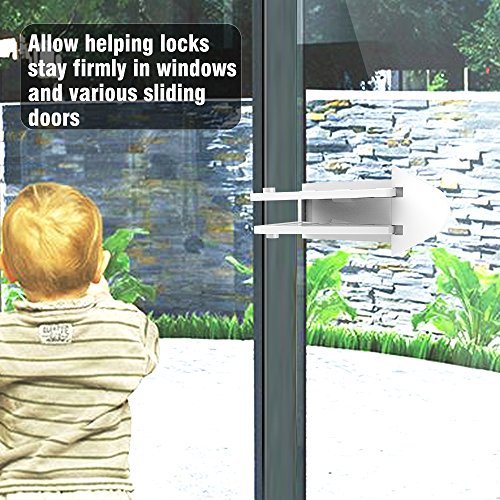 Sliding Door Locks for Baby Safety, 5 Packs Child Proofing Locks for Sliding Closet Patio Glass Windows Door Lock No Tools Needed Easy Installation