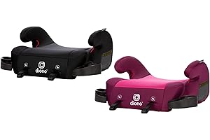 Diono Solana 2 XL Pack of 2 2022, Dual Latch Connectors, Lightweight Backless Belt-Positioning Booster Car Seat, 8 Years 1 Booster Seat, Black/Pink