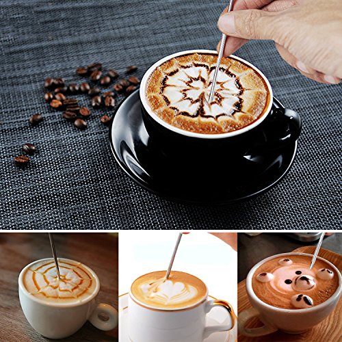 Milk Frothing Pitcher 900ml/600ml/350ml (31oz/20oz/12oz) Stainless Steel Milk/Coffee/Cappuccino/Latte Art Frothing Pitcher Barista Milk Jug Cup & Decorating Art Pen For Milk Frother, Latte Arts