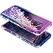 Galaxy S9 Case w/[Full Coverage Screen Protector HD Clear], NageBee Glitter Liquid Quicksand Waterfall Floating Flowing Sparkle Shiny Bling Diamond Girls Cute Case -Purple/Blue