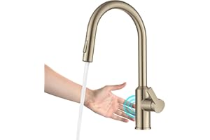 KRAUS Oletto Touchless Sensor Pull-Down Single Handle Kitchen Faucet in Spot-Free Antique Champagne Bronze, KSF-2830SFACB