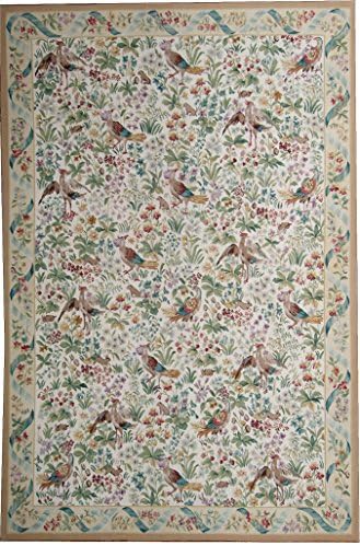 Pasargad Aubusson Hand-Woven New Zealand Wool Area Rug- 8' 0" X 10' 1"