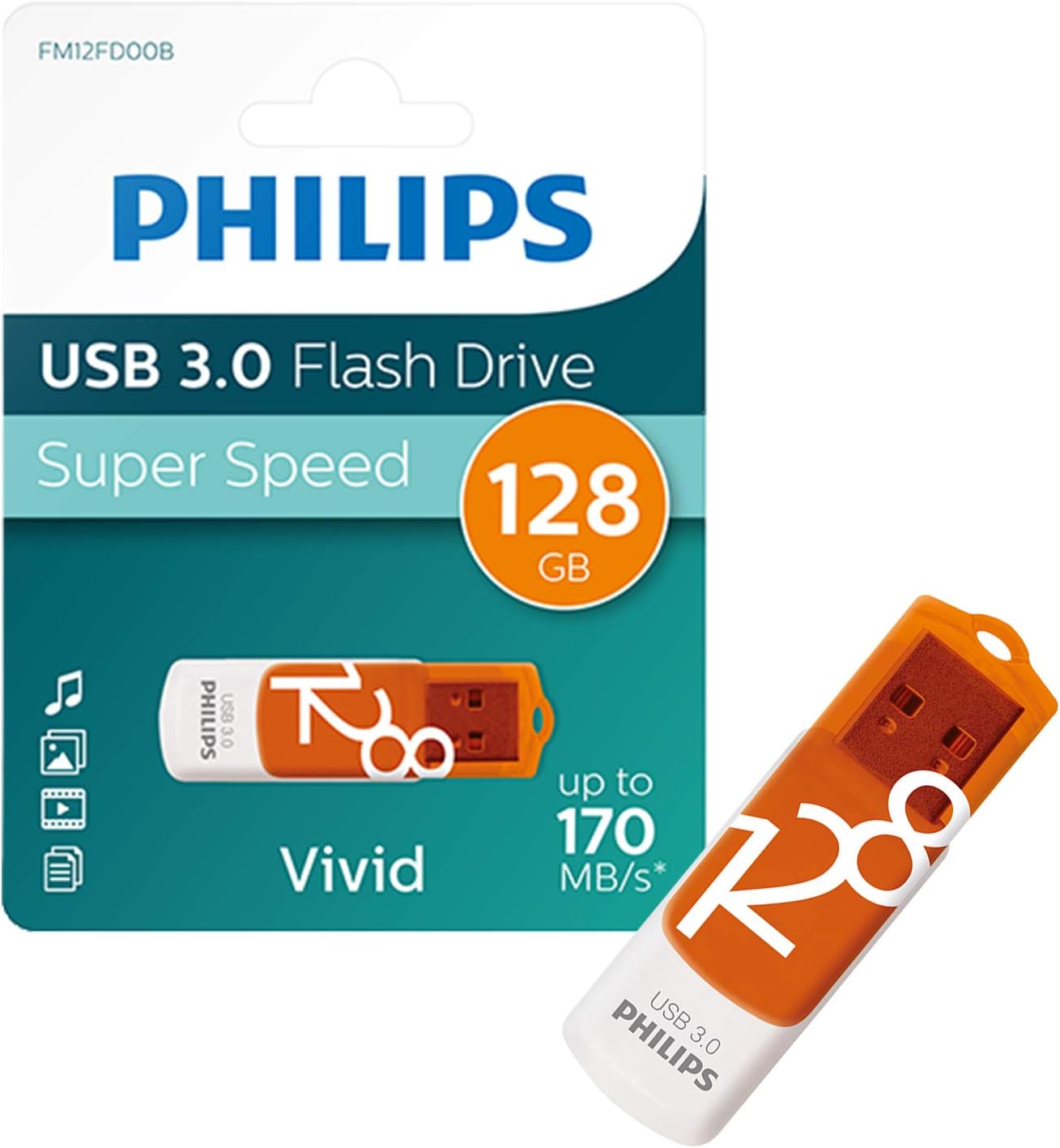 Philips Pendrive USB 3.0 128 GB - Vivid Edition (Orange), white - Image 5