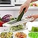 BestFire Adjustable Mandoline Slicer Vegetable Slicer Grater Cutter Chopper, Julienne Slicer Food Slicer with 5 Interchangeable Blades Food Container Safety Holder Vegetable Peeler (Green)